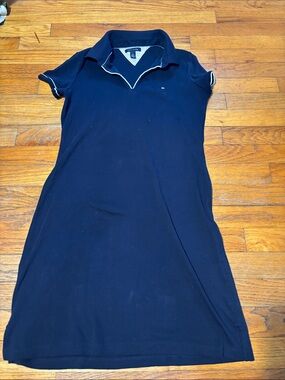 Tommy Hilfiger Navy Polo Dress with White Trim